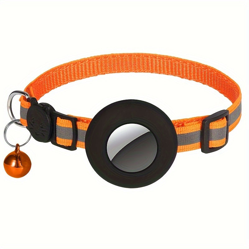 Reflective GPS Cat Collar - Airtag Device Holder With Bell For Kittens - Christmas Gift