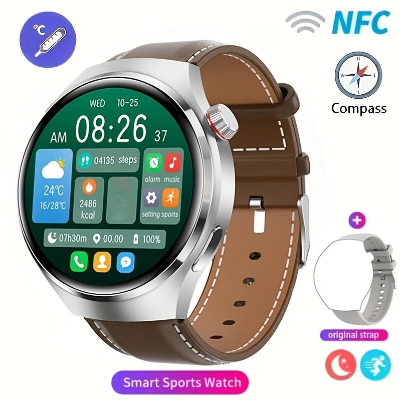 2024 New GPS Motion Trajectory Smart Watch Men NFC Wireless Call Men Watch 360*360 HD Screen Smartwatch Sports Fitness Tracker Outdoors Smart Watch For Men