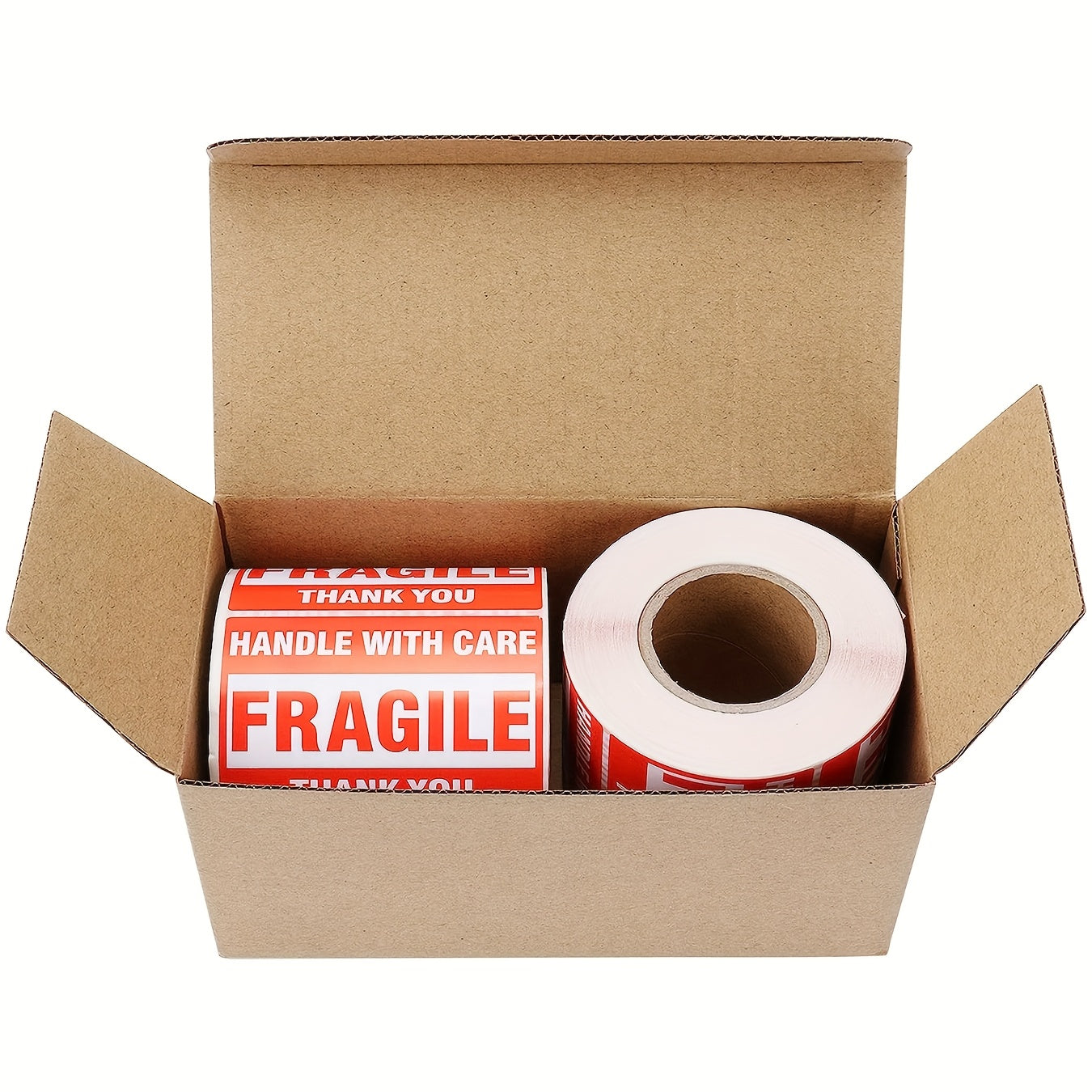 1 Roll 500 Fragile Shipping Labels, 3" x 2" Strong Adhesive Labels for Moving, Thank You, Warning Packaging - Durable Paper Stickers with Bold Text & Red Border, Shipping Labels for Packaging, Office Supplies, Label Stickers,