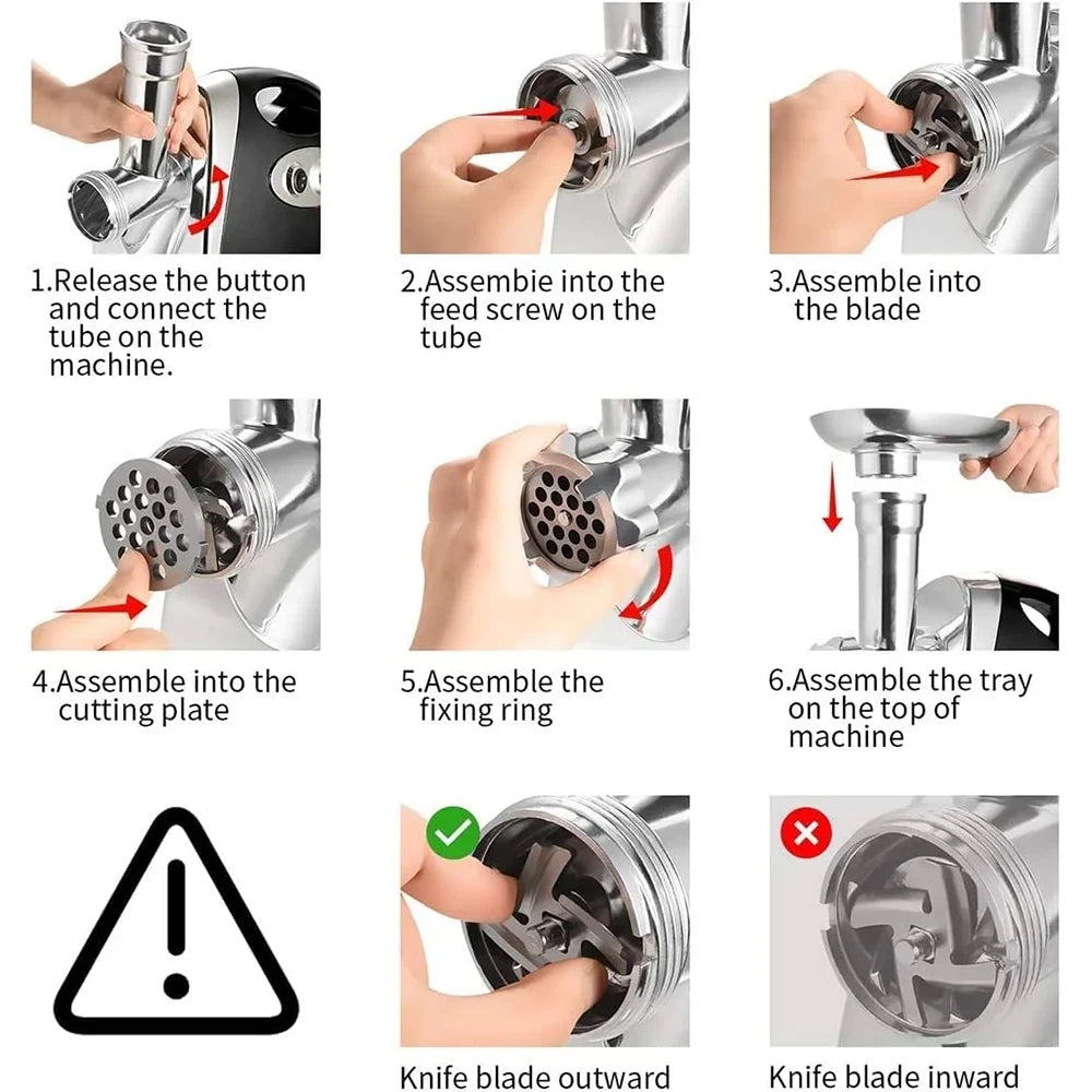 2800W Electric Meat Grinders Food Crusher Stainless Steel Multifunctional Vegetable Slicer Processor Chopper Kitchen Appliances