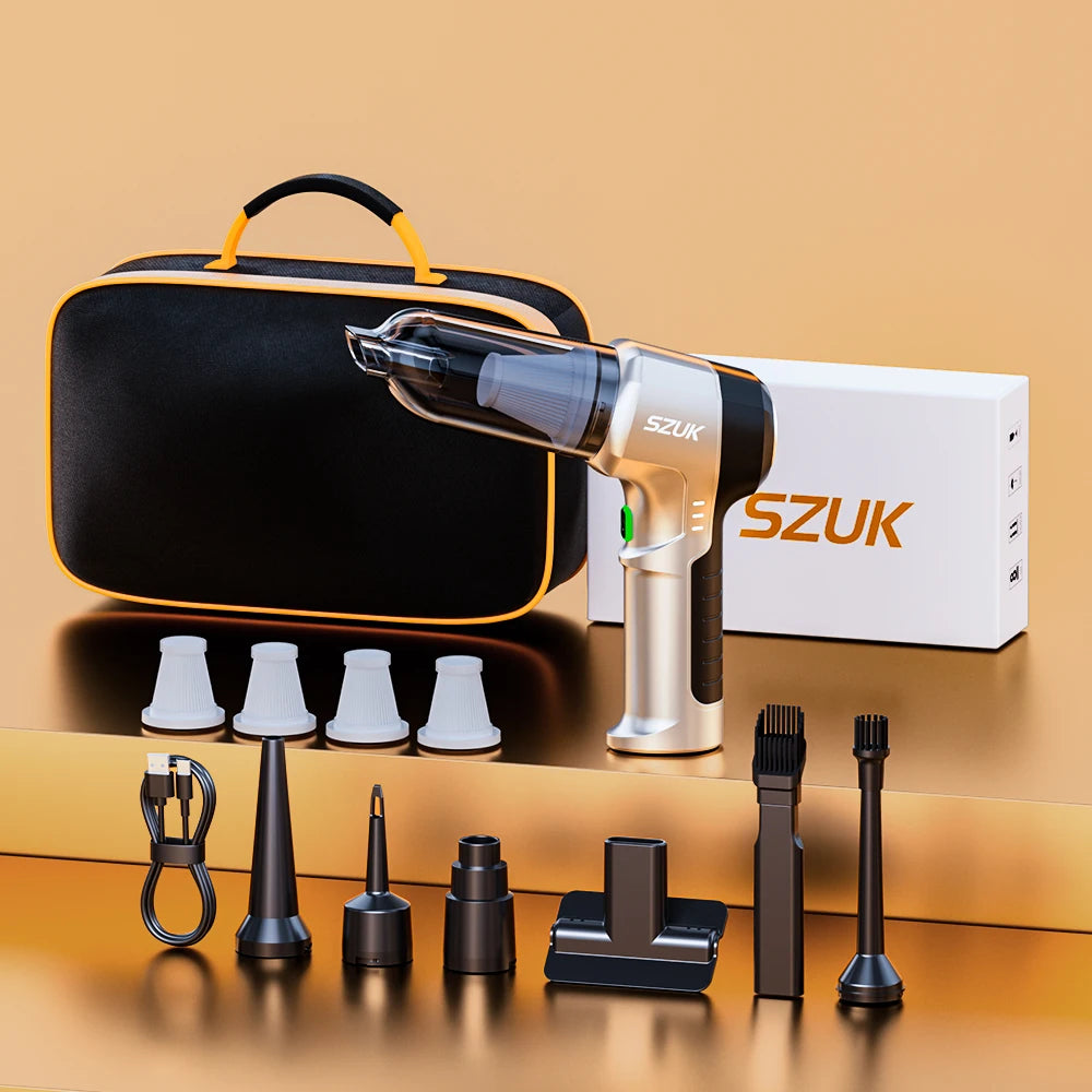 SZUK C017MAX Mini Car Vacuum Cleaner Powerful Portable HandHeld Vacuum Cleaner For Car Wireless Cleaner Robot Car Accessories