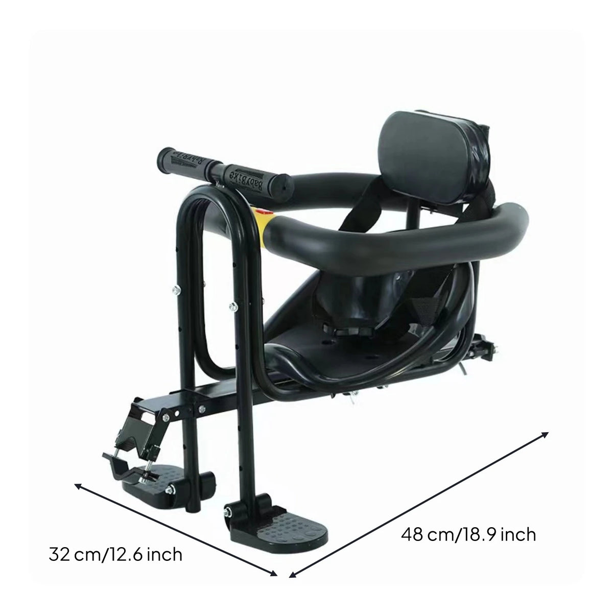 Rear-Mounted Child Carrier Seat Child Cycle Seat with Harness Secure for Young Children, Parents, Family Rides, Outdoor Biking
