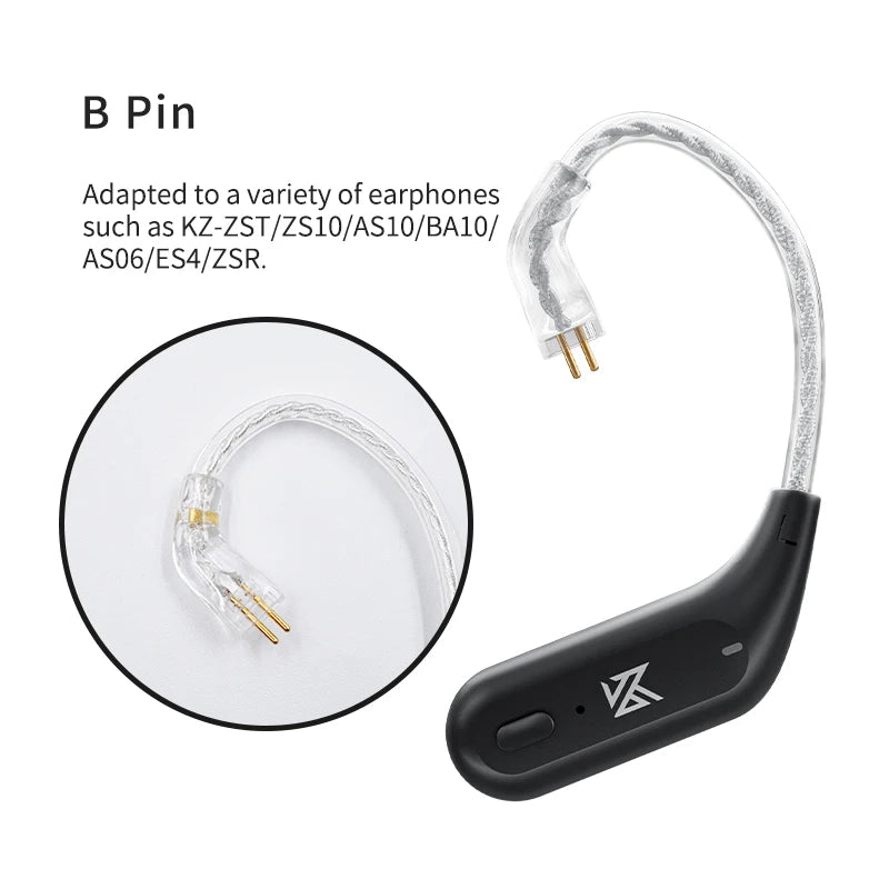 KZ AZ09 HD Bluetooth 5.2 Wireless Upgrade Cable Bluetooth Module HIFI Wireless Ear Hook Connector With Charging Case Z3 S2 Z1PRO