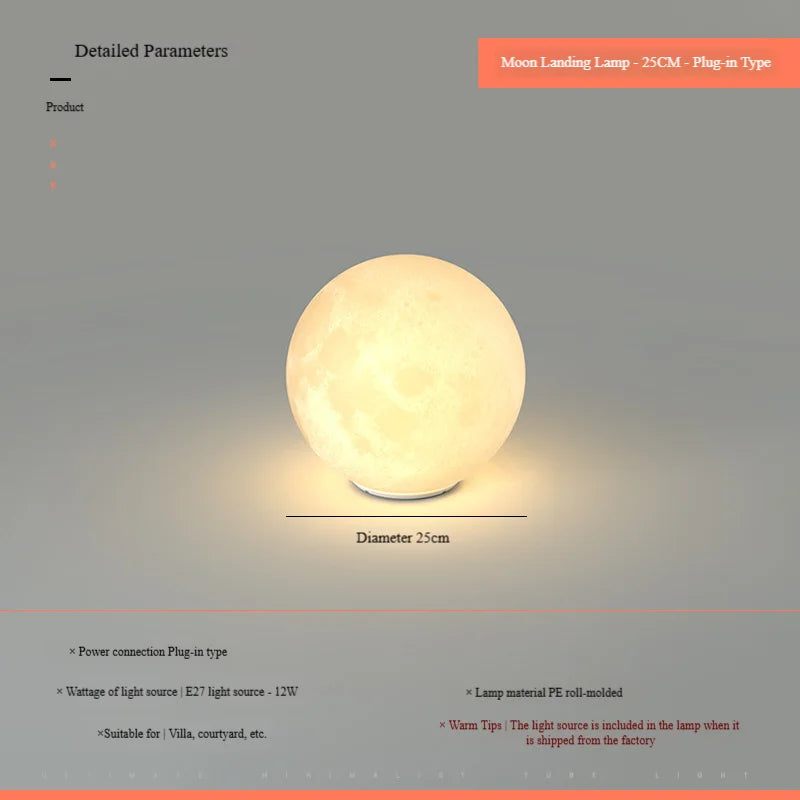 Atmosphere Moon Floor Lamp Designer for Living Room Balcony Bedroom & Bedside Use-Warm Romantic Table Lamp