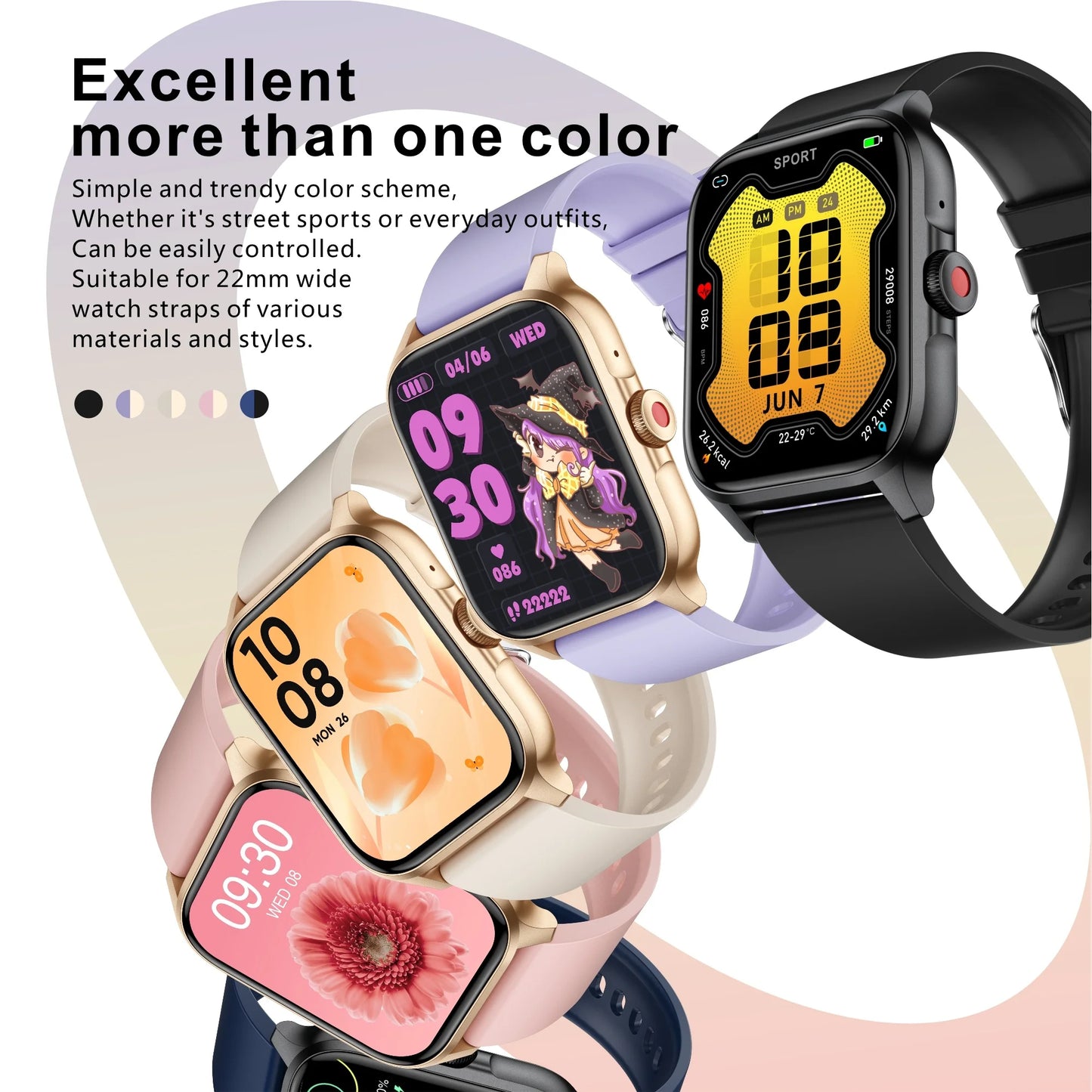 QX15 Montre Intelligente 1.85'' TFT Health Monitoring Wireless Calling Smart Watches Classic Appearance Women's Health Watch