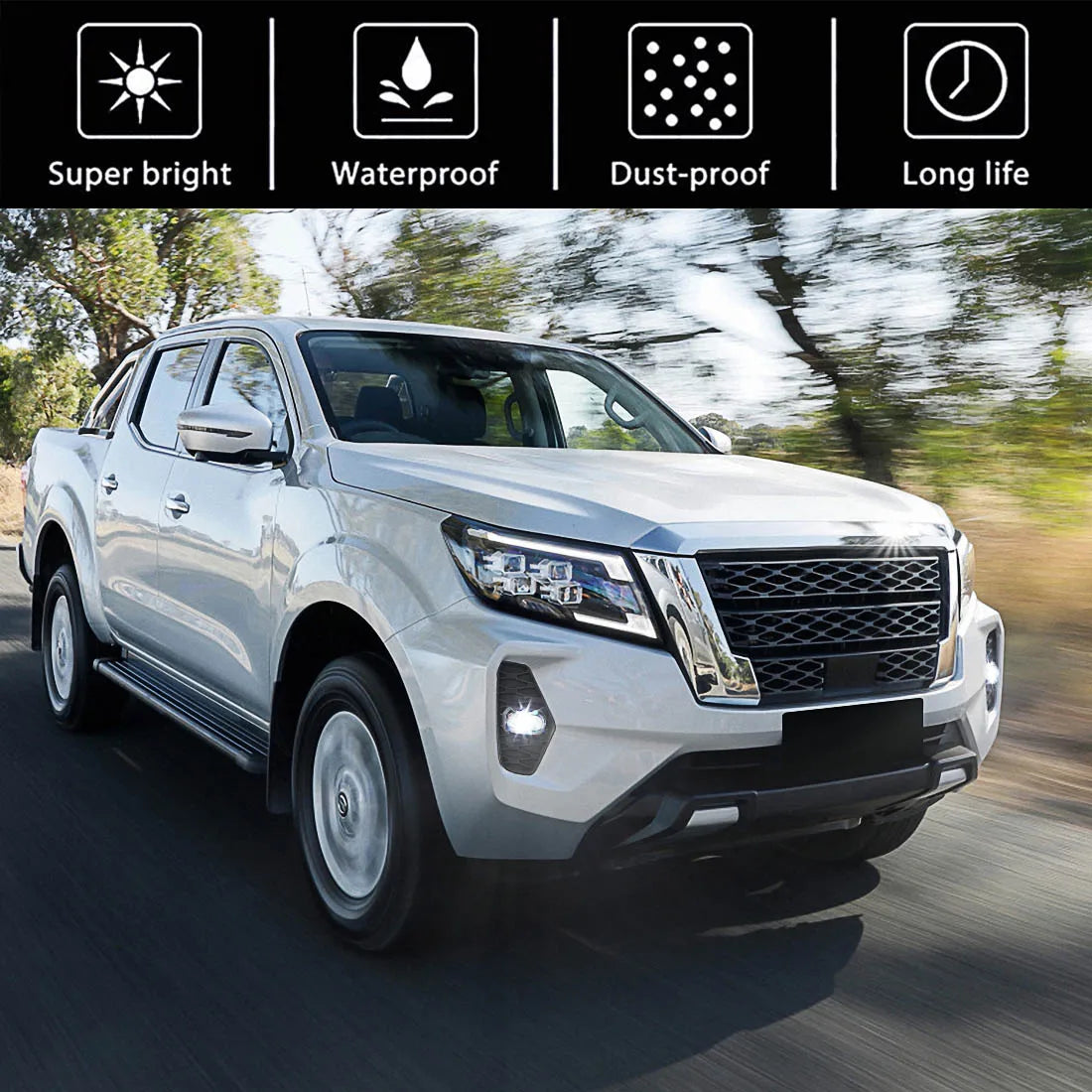 Fog Lamp LED Daytime Running Light Daylight For Nissan Navara 2020 2021 NP300 Nueva Facelift Pro-4X Waterproof Car Accessories