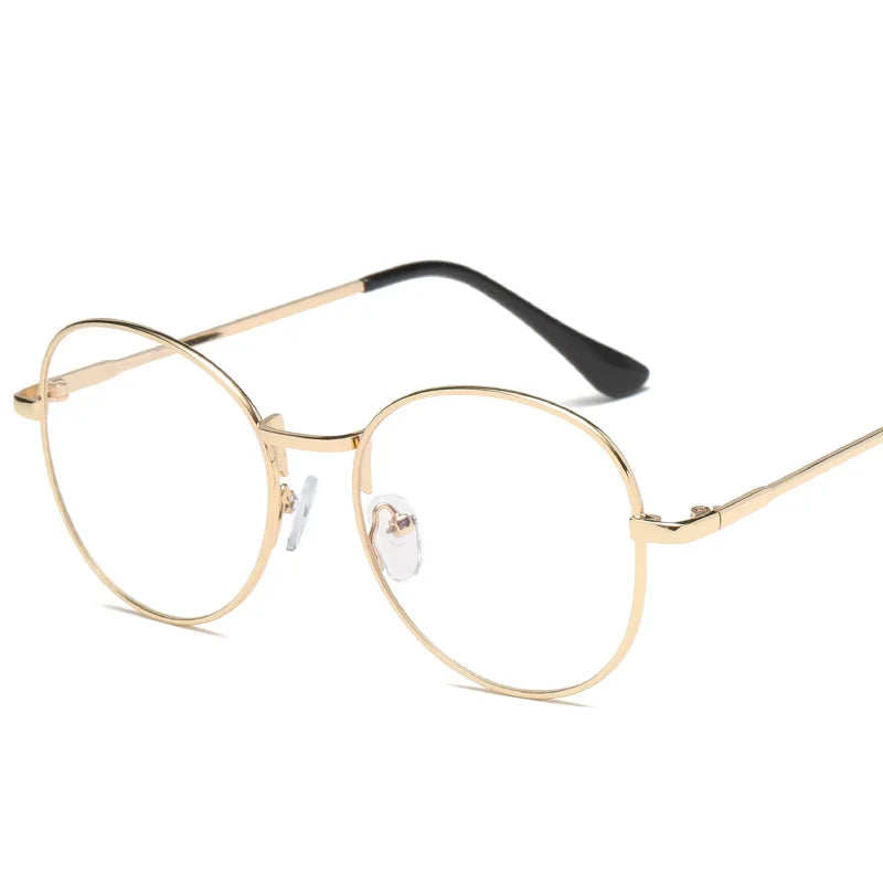Photochromic Eyeglasses Women Men 2024 Metal Simple Circle Lunettes Anti Reflet Homme Blue Light Original Blue Photogray Glasses