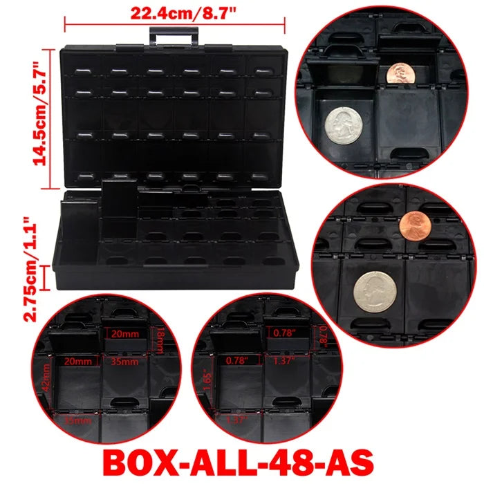 Aidetek smd storage box plastic Case surface mount resistors capacitors well small compartment tiny Organizer toolbox BOX STORAG