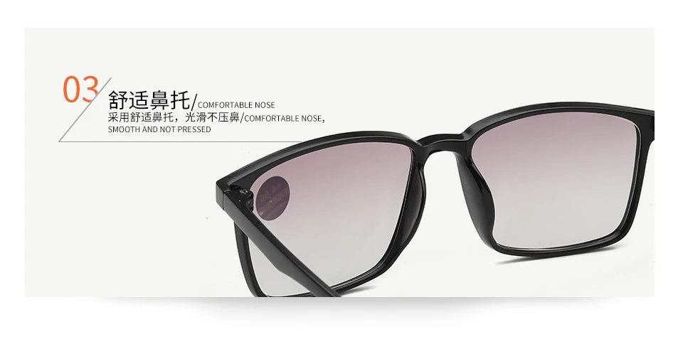 Intelligent Multifocal progressive reading glasses for men women near and dual-use automatic adjustment Eyewear +100 +150 +200