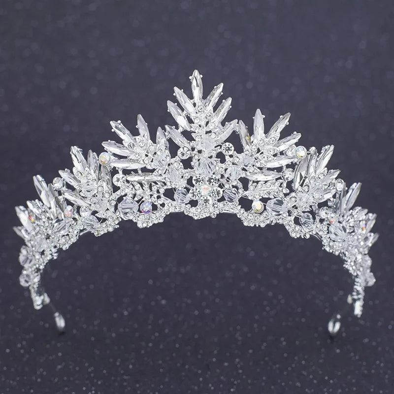 Silver Color Crystal Rhinestone Crown and Tiara Wedding Hair Accessories Bridal Tiaras Hair Crown Wedding Headpiece Women Diadem