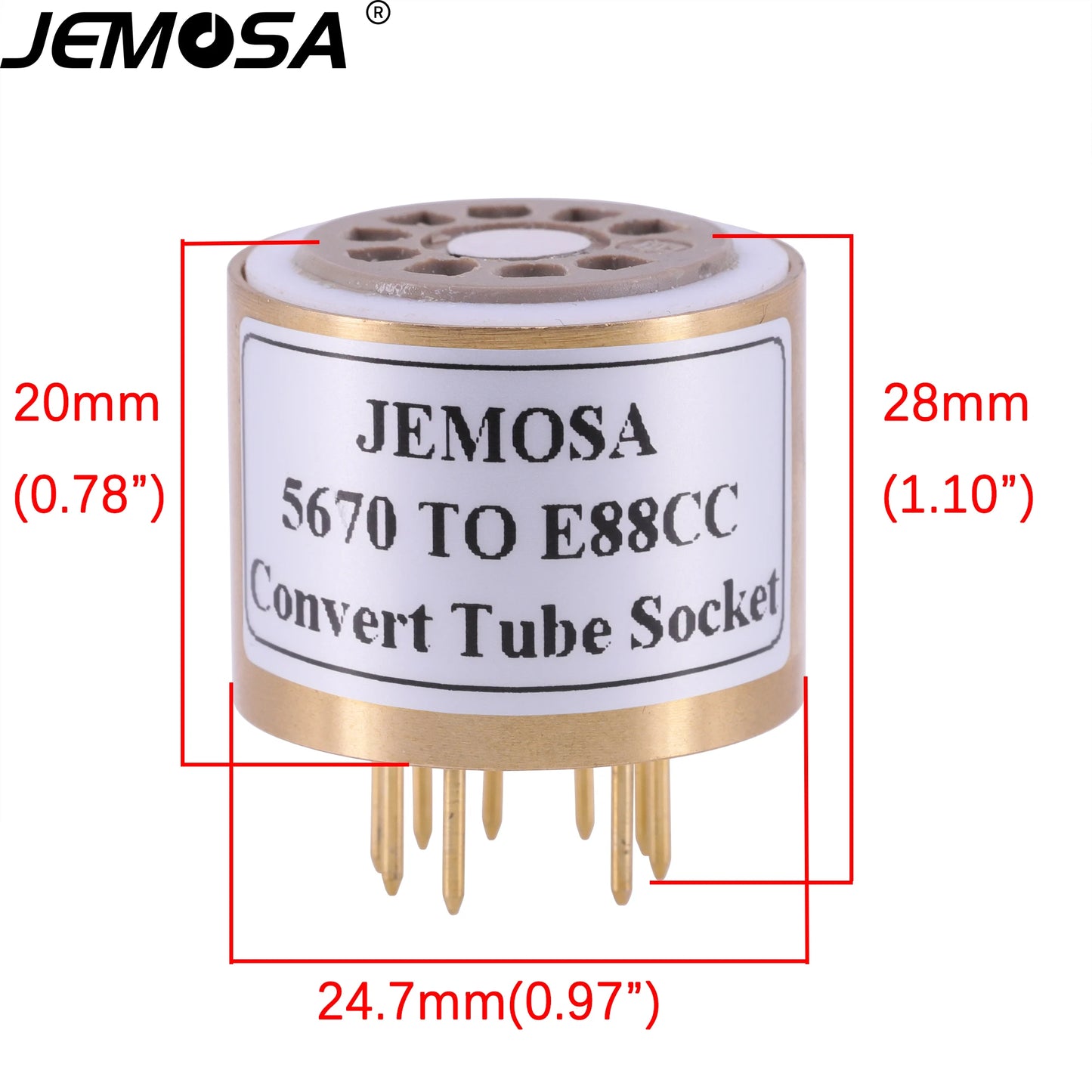 1PC 396A 6N3 5670 Tube TO ECC88 E88CC 6922 6DJ8 Tube (bottom) DIY Audio Amplifier 9Pin Vacuum Tube Convert Socket Adapter
