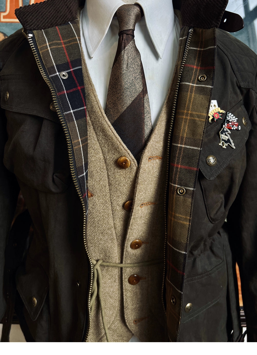 580G Colorful Tweed Lapel Gentleman Vest