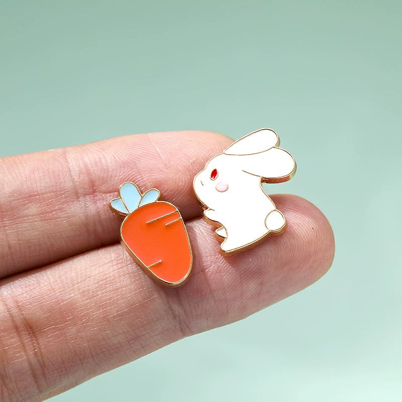 INS Japanese Style Black and White Cat Schoolbag Couple Brooch