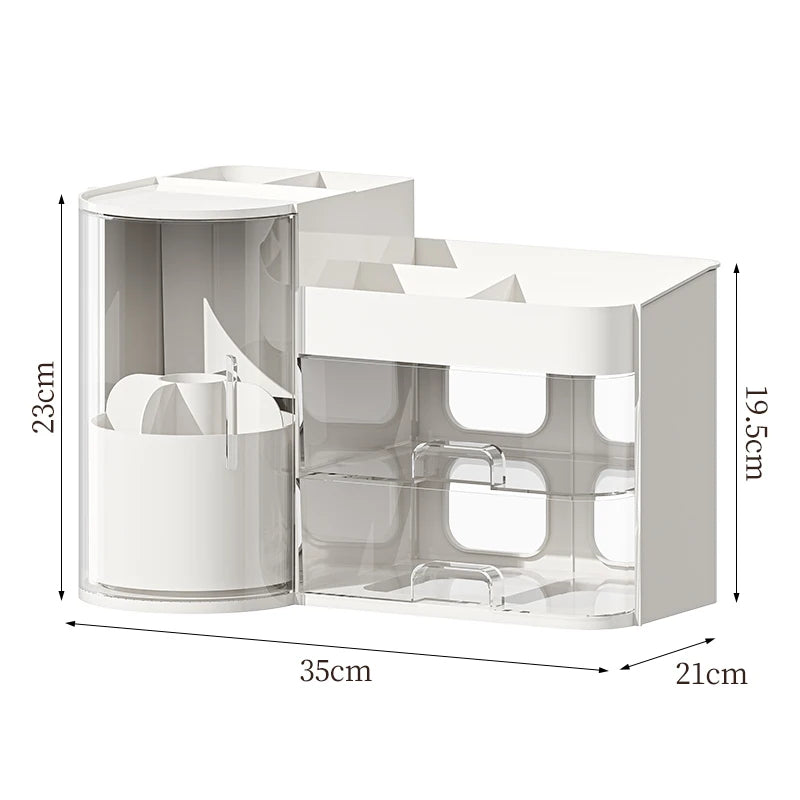 Cosmetics storage box desk dresser large capacity skin care lipstick lotion drawer dustproof storage rack