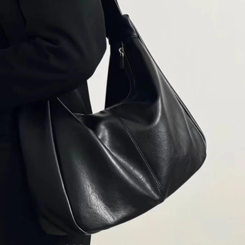 Fashion Soft PU Leather Tote Bags for Women Trend Female Simple Large High Capacity Shoulder Women Handbags Messenger Bags