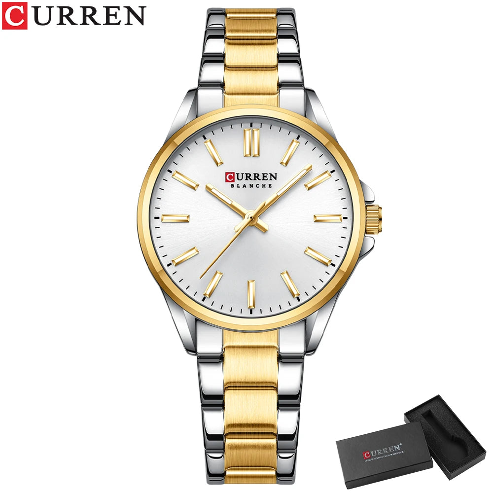 CURREN Exquisite Minimalist Women Watch Luxury Fashion Stain Steel Ladies Waterproof Quartz Wristwatch Rose Gold Female Clock