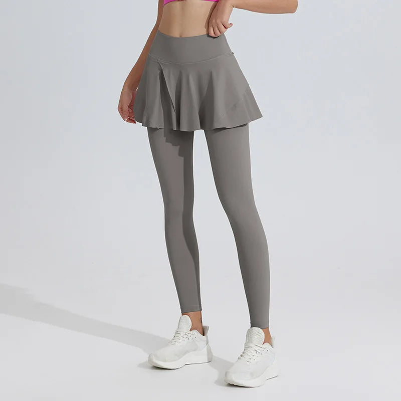 New Yoga Pants Women's High Waist Tennis Skirt Fitness Speed Drying Running Pocket Sports Skirt Tight Pants