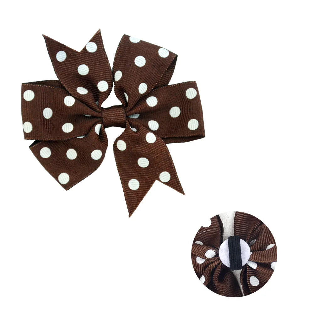 50/100pcs Dot Pet Accessories Dog Collar Bow Tie Slideable Dog Bow Ties Solid DIY Dog Collar Accessories Small Dogs Cat Bowties