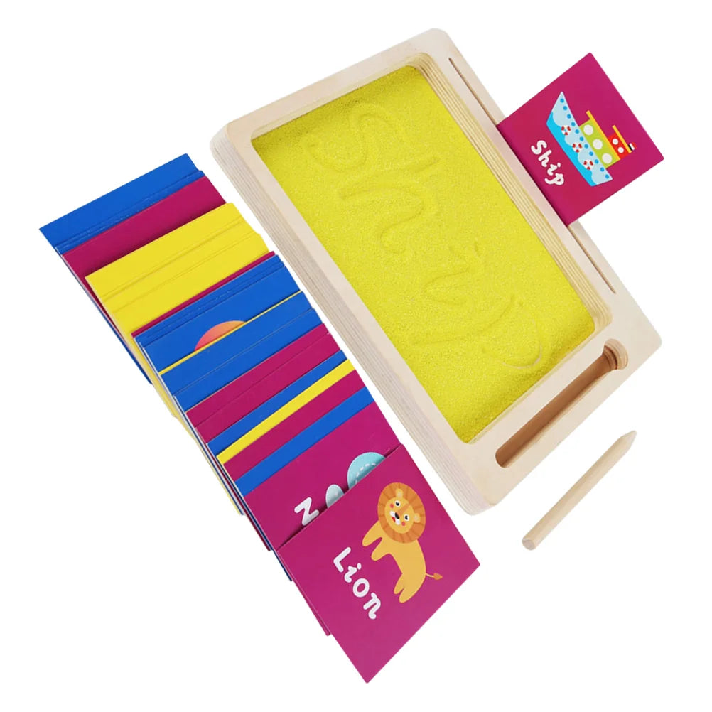 Toddler Toys Sand Painting Set Letter Traying Alphabet Letters Sensory for Writing Wooden Learning Child