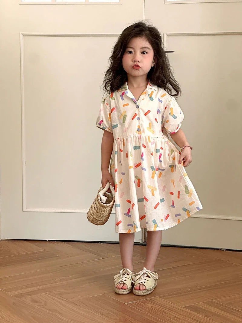 2025 New Vacation Style Cotton Kids' Summer Clothing Set Girls Sundress for 80 - 150cm Boys and Girls Sibling Outfits