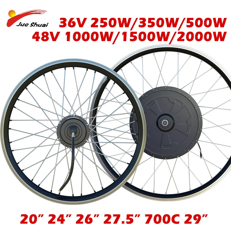 250W 350W 500W High Spedd Ebike Hub Motor & Assembled Wheel 20-29Inch 700C Tyre Electric Bicycle Rotary Cassette Ebike Kit