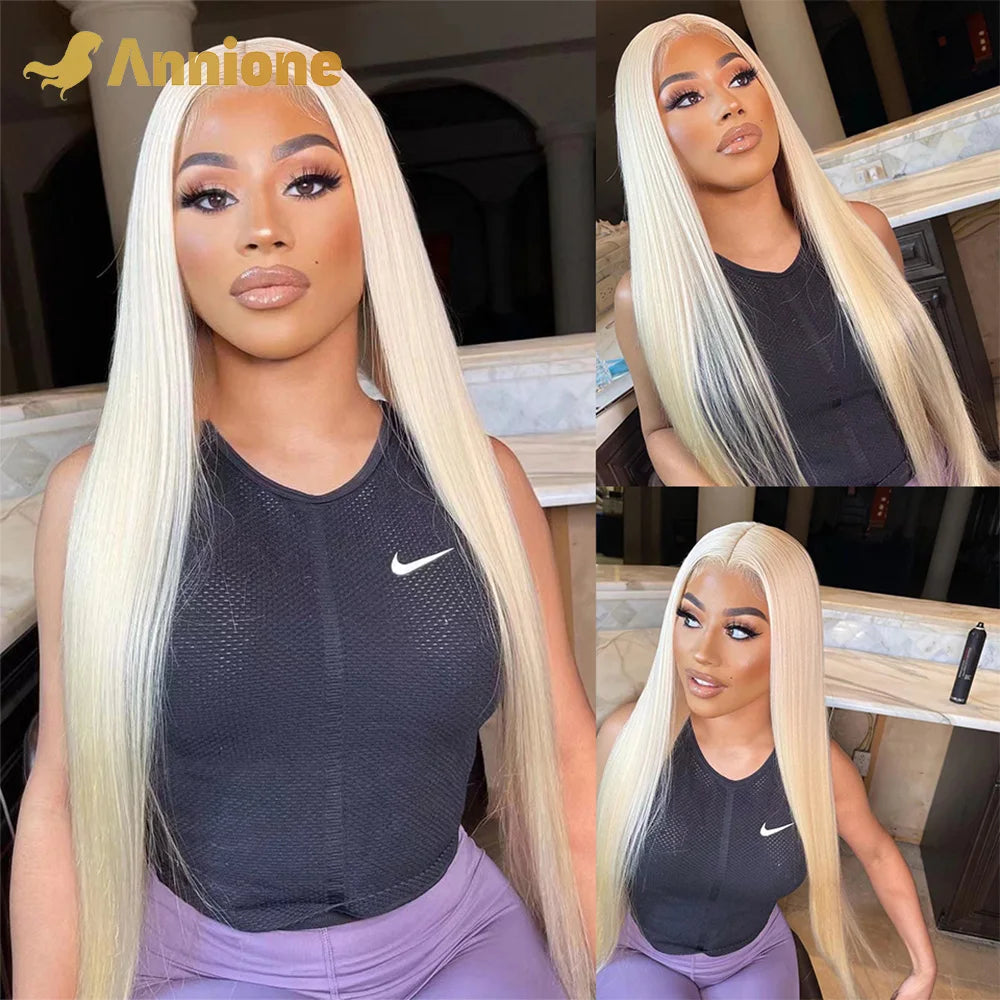 Annione 613 Human Hair Bundles 12A Straight Human Hair Bundles Raw Human Hair 100% Blonde 3/4 Bundles Hair Extensions For Women