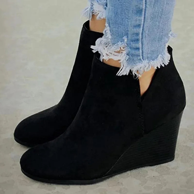 2025 New Womens Boots Side Zip Women Wedge Shoes Fashion Lightweight Ankle Boots Summer High Quality Shoes for Women Botas Mujer