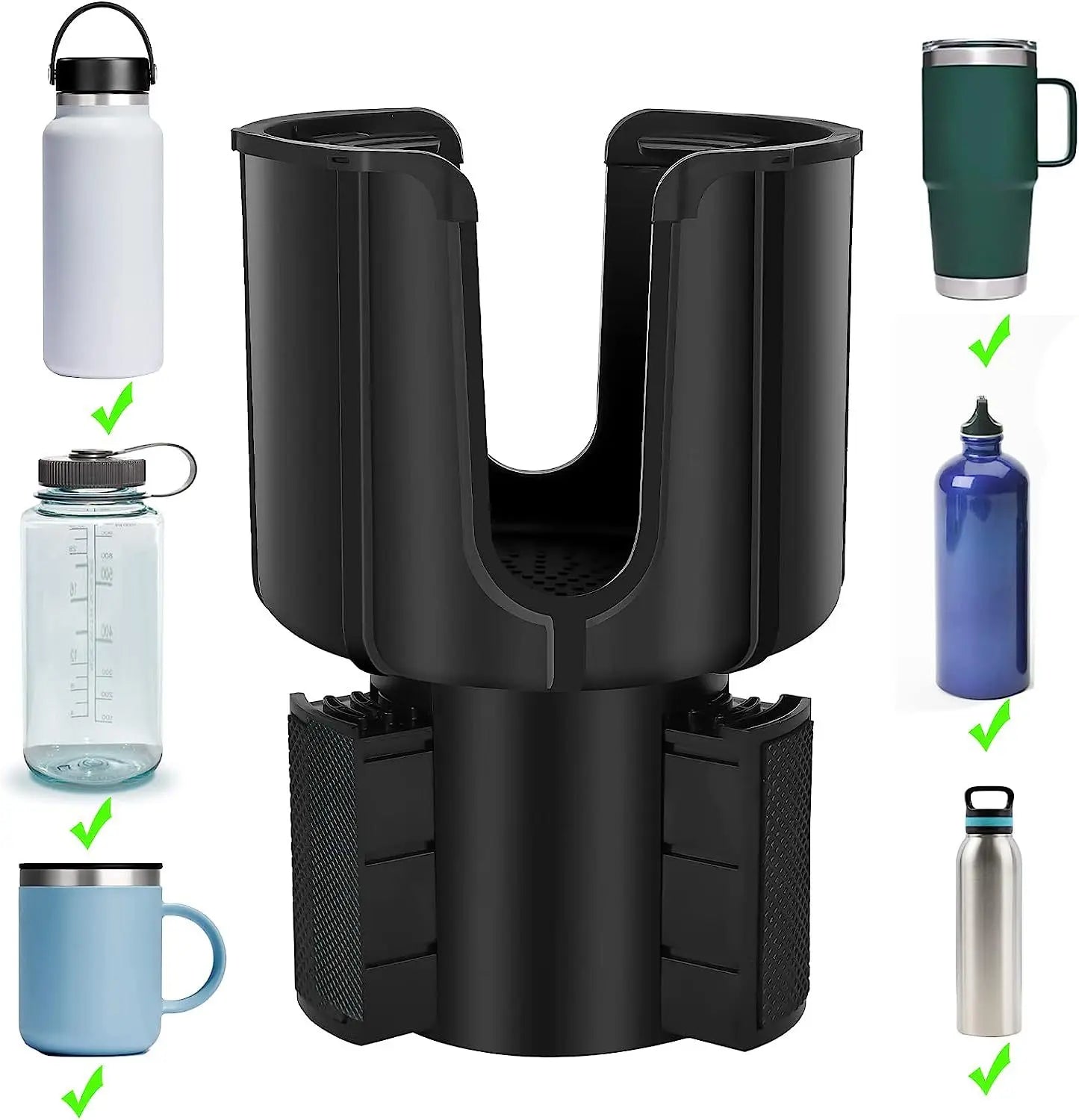 Upgraded Car Cup Holder Expander With Adjustable Base For Car Organizer, Compatible With Yeti Big Bottles