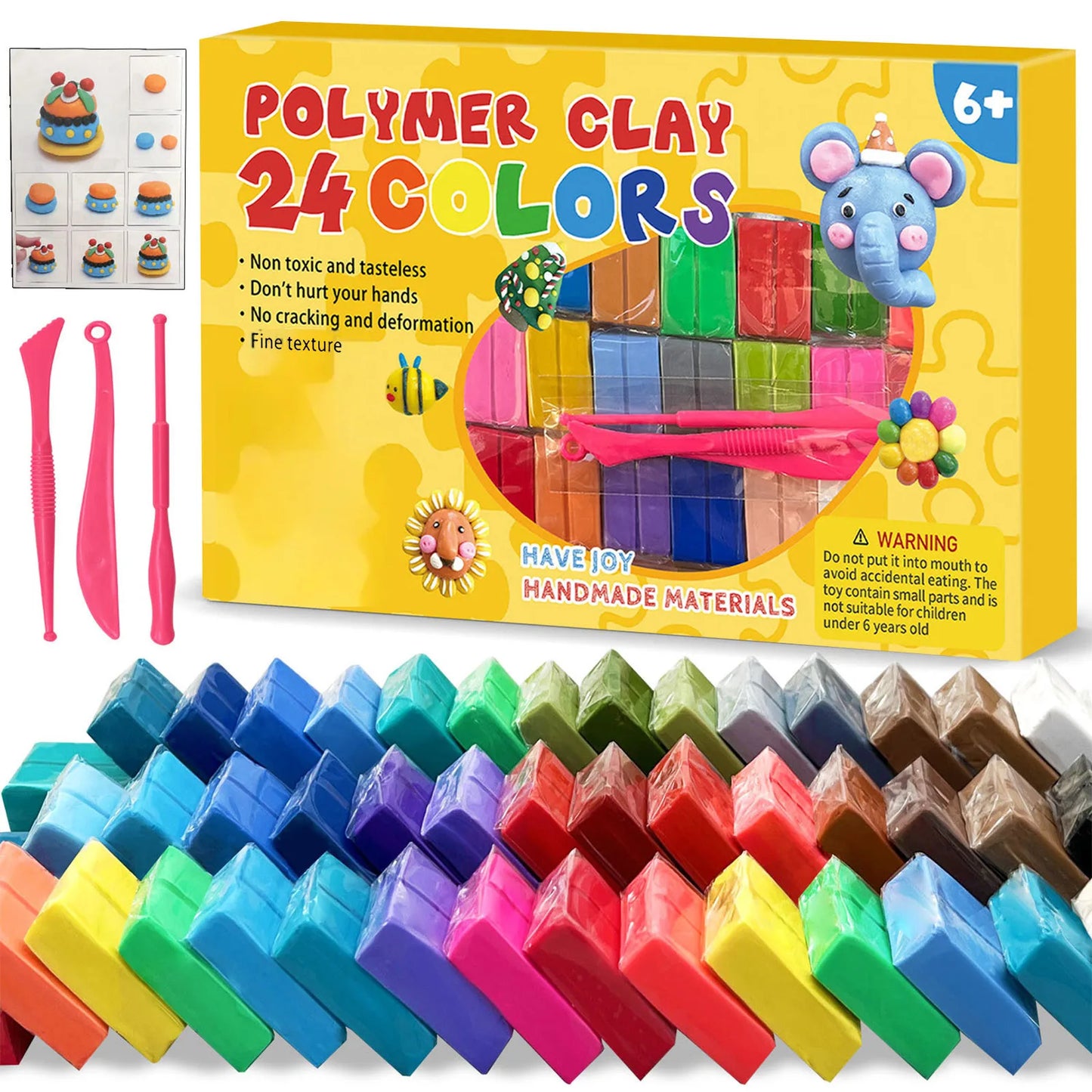 Colors Polymer Clay Blocks With Tools Kit Molding Craft Oven Bake Beginer Kids Diy Earrings Dolls Jewerly Accessories