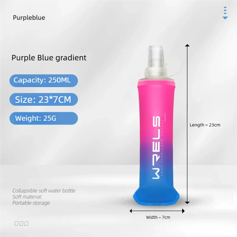 Sport Water Bottle TPU Folding Soft Flask Drink Portable Water Bottle High Flow Running Hiking Bicycle Fitness Water Bag