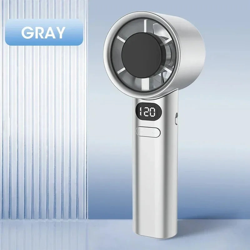 Mini Handheld Fan Portable Personal Highspeed Fans With Power Display USB Rechargeable 120 Wind Speeds Mini Handheld Fan