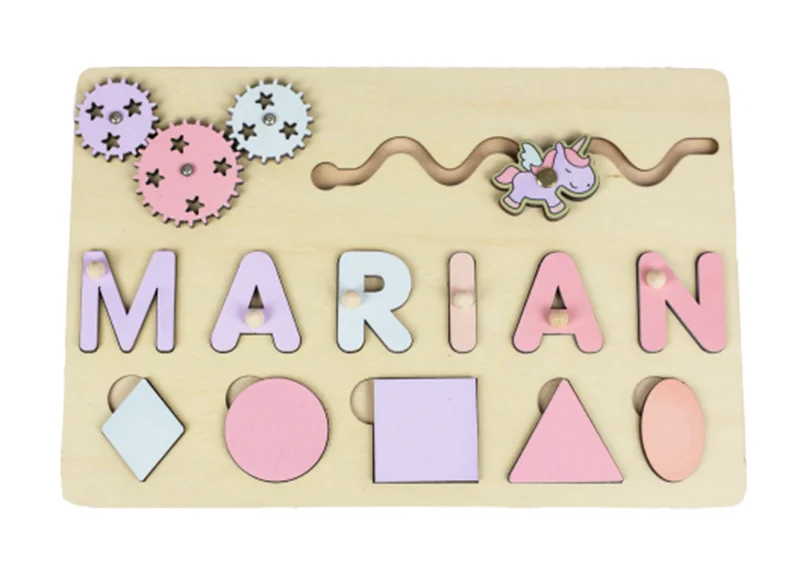 Montessori Personalised Wooden Puzzle Baby Custom First Name Puzzle Customization Letter Board Gift Child Jigsaw Educational Toy
