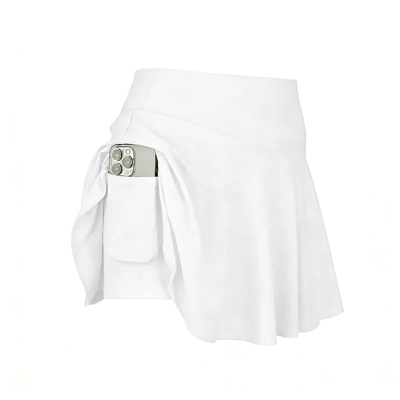 Summer Women Sprints Tennis Skirts Quick Drying Running Workout Fitness Short Skirt High Waisted Athletic Golf Mini Skirt 2 In 1