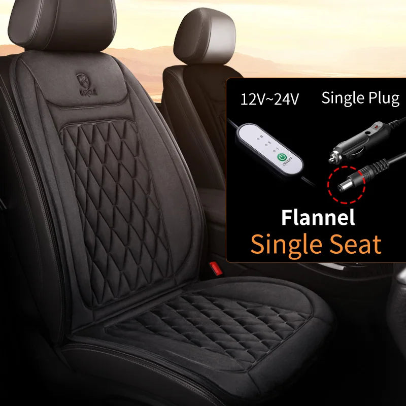 12-24v Heated Car Seat Cover 30' Fast Car Seat Heater Cloth/Flannel Heated Car Seat Protector 25W Seat Heating Cover Car Seat