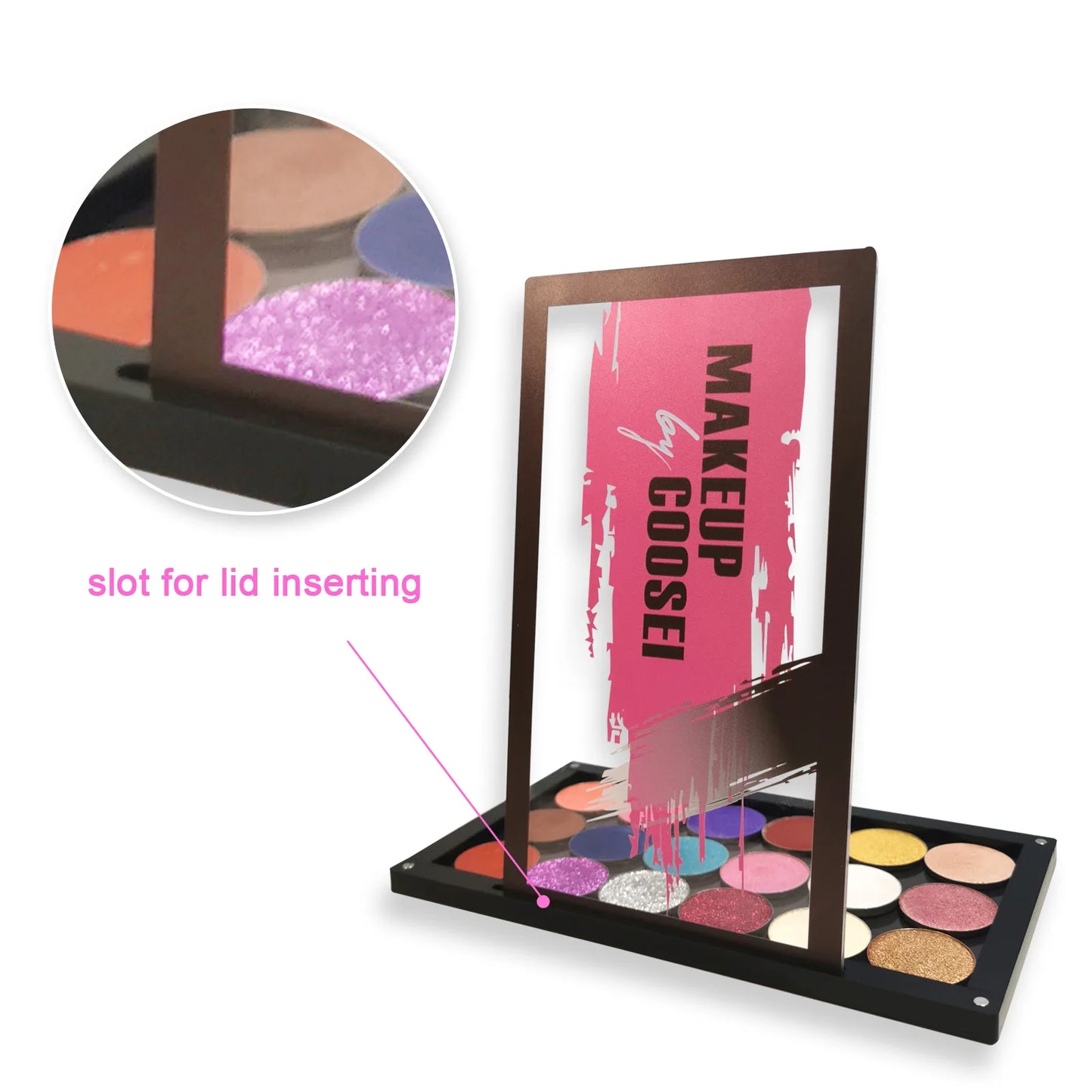 Clear lid Acrylic 2 layers Stackable EMPTY Magnetic Eyeshadow Palette DIY Your Large Makeup Plalette