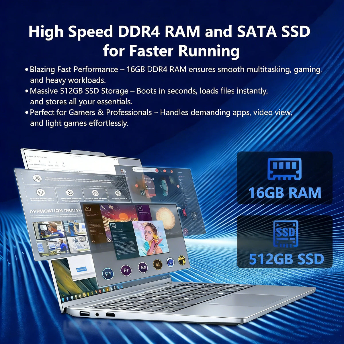 15.6' Gaming Laptop Windows 11 Pro Intel Core I9-9900 16GB RAM 1TB SSD Office Gamer Study Notebook Computer PC