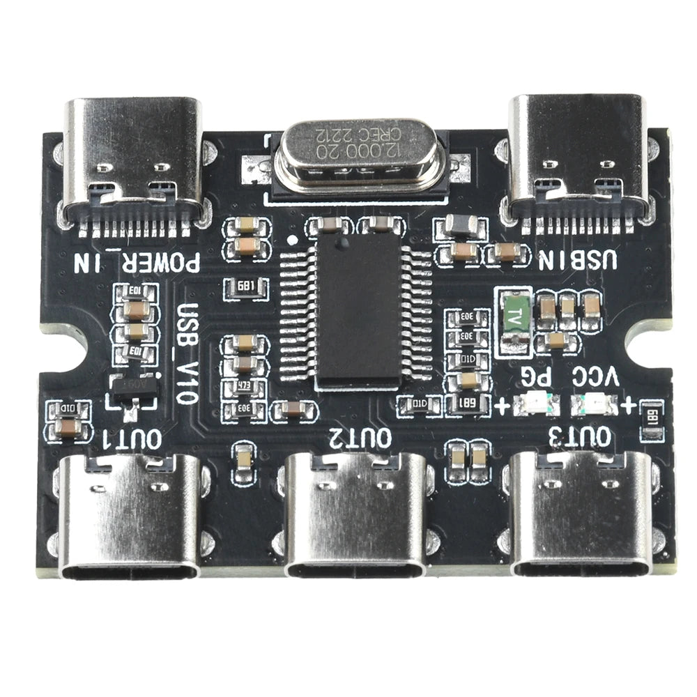 USB Expansion Board Hub 1 In 3 Out Hub Expansion Module With Power Interface Type C