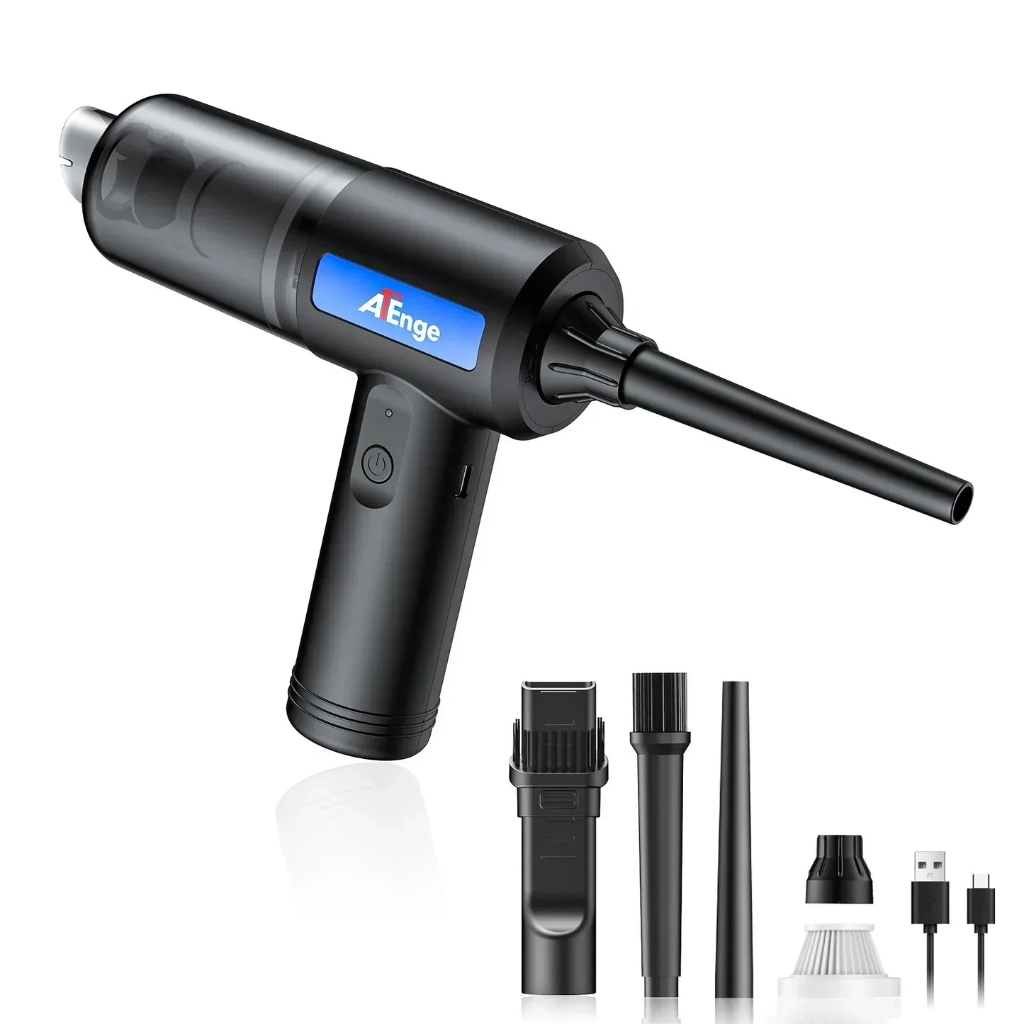 Electric Compressed Air Duster 2 in 1 Cordless Car Vacuum Cleaner Powerful Handheld Dust Air Blower for Pet Hair Office Keyboard