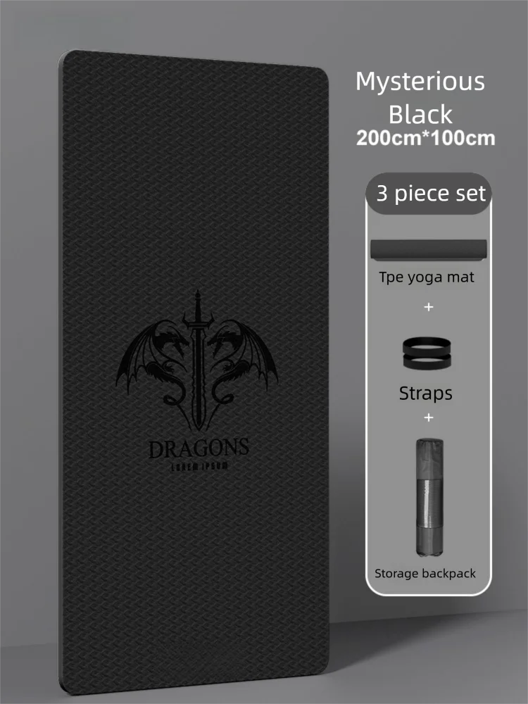 Extended and Widened Men's Yoga Mat Indoor Non-Slip Fitness Mat Beginner Yoga Mat Thickened Exercise Shaping Floor Mat