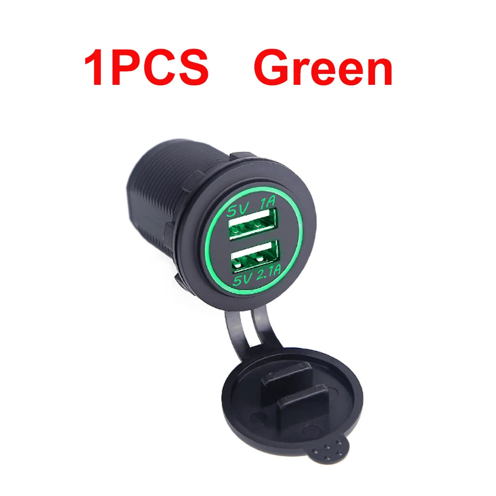 Universal Car Charger USB Vehicle DC12V-24V Waterproof Dual USB Charger 2 Port Power Socket 5V 2.1A/1A car-charger
