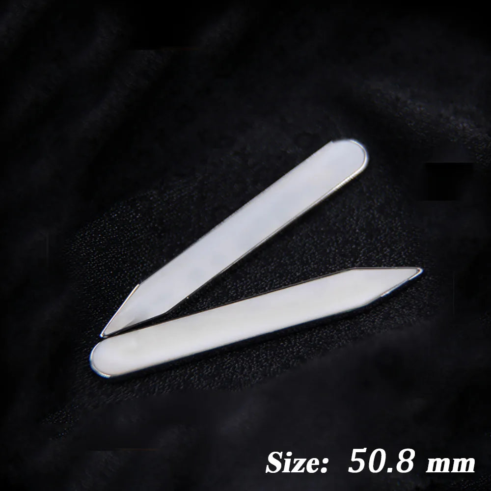 2Pcs Stainless Steel Collar Stays Bones For Business Men Shirt Party Dress Accessories Stiffener Inserts Fixed 5 Sizes Jewelry