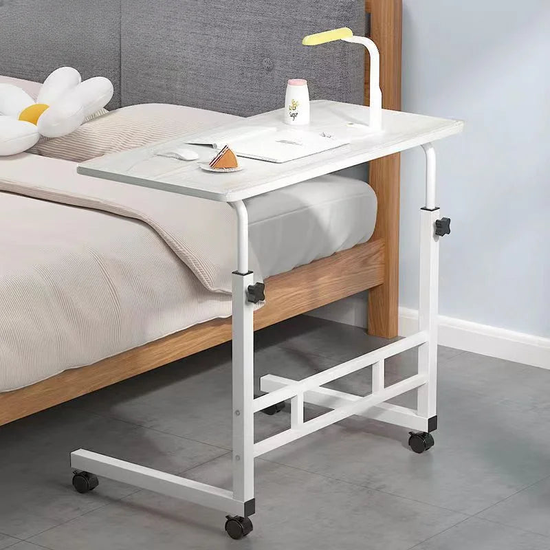 Study Table Bed Side Table Office Computer Table, Universal Pulley+adjustable Height|Ideal for Studying, Working & Storage