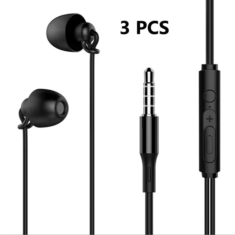 ASMR Earphone Hifi Headset Noise-Cancel Sleeping Earbud Soft Silicone Headset TPE Wire No Ear Pressure Earbuds For Xiaomi Huawei
