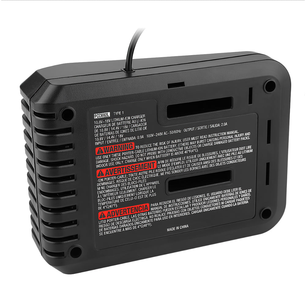 EU Plug 18V Replacement Lithium Battery Charger for Black and Decker PORTER CABLE Stanley Lithium Battery Charger 2A 10.8-20V