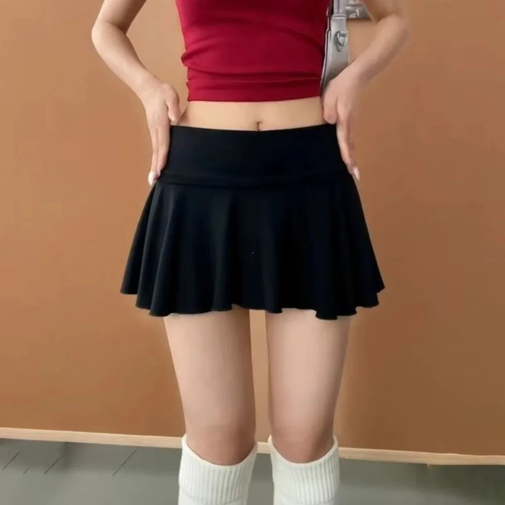 Waist-Flipping Ruched Skirts High Waist High Elasticity Women Short Dress Prevent Exposure Athletic Short Skirt For Golf Sports