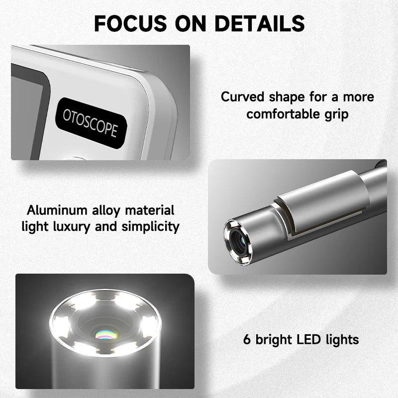 4.5 Inch Digital Otoscope HD1080P 3.9mm Ear Picker Ear Camera 6 LEDs Ear Wax Removal Tool Ear Cleaning Stick For Child Adults