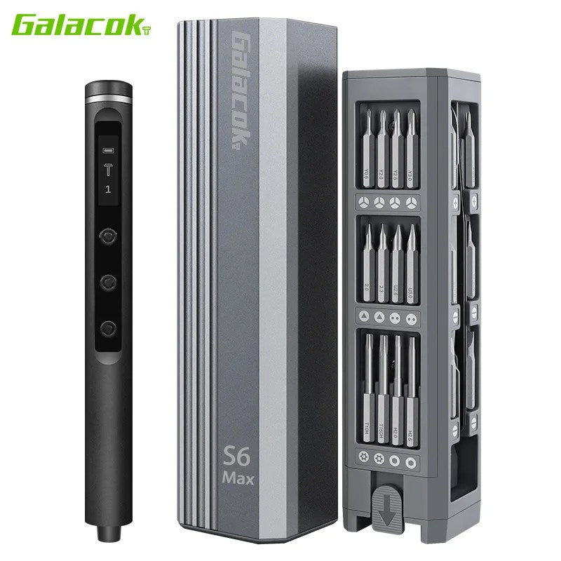 Galacok S6 MAX Precision Electric Screwdriver Set 5-Speed Torque Adjustable Magnetic Phillips Torx Screwdriver Bits for PC DIY