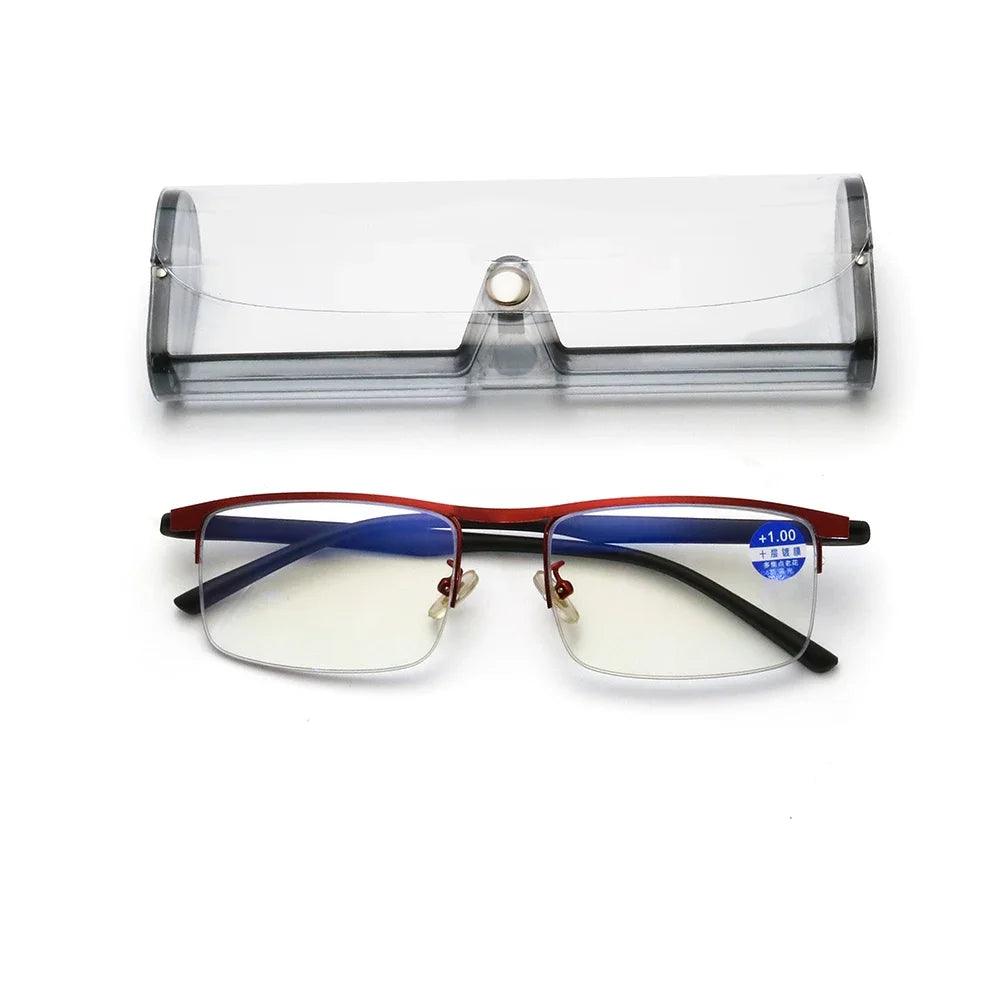 IENJOY Intelligent Multifocal Progressive Reading Glasses Half Frame Dual-use Anti-Blue Light Automatic Adjustment Eyewear