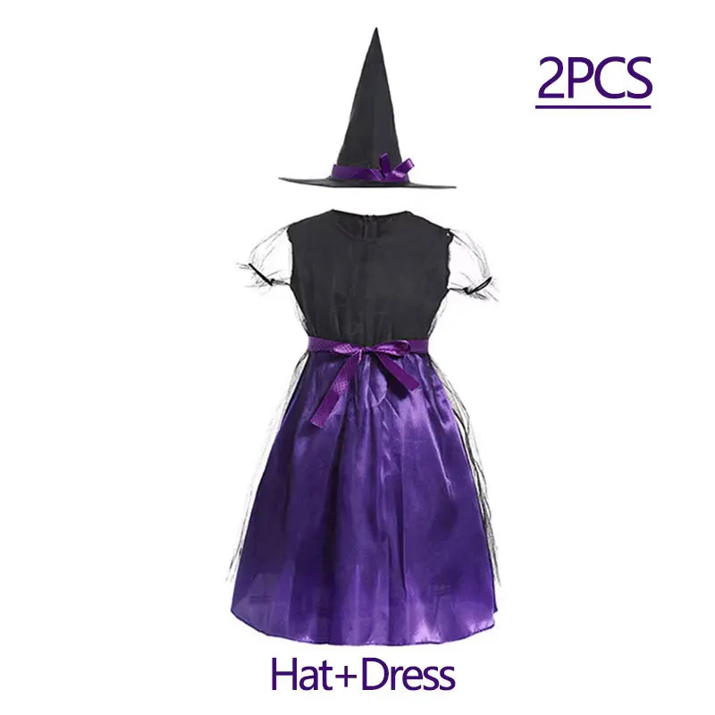Halloween Costume for Girls Dress Scarlet Witch Vampire Devil Ghost Bat Carnival Party Dress Up Kids Cosplay Clothes