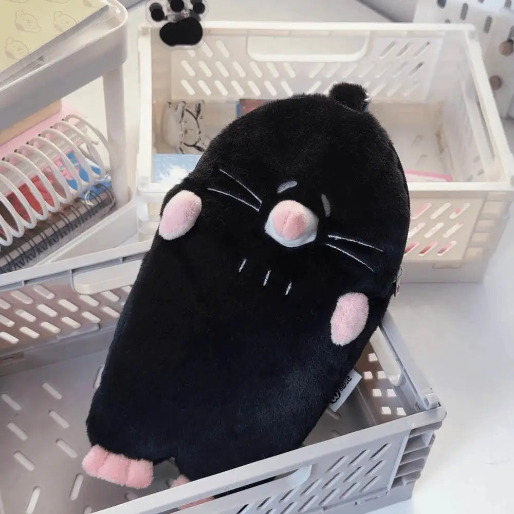 New Portable 3D Mole Pencil Case Plush Cartoon Large Capacity Stationery Bag Creative Cute Doll Stationery Case Dirty Resistant
